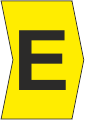 Z-Type Chevron Cut Yellow Letter E