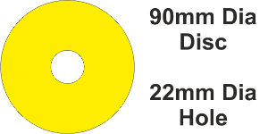 Rigid PVC 90mm Dia H=22mm Yellow (50pc)