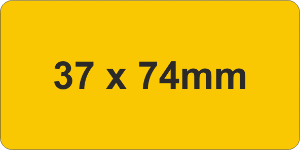 Rigid PVC Adh 37x74mm Yellow (50pc)