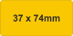Rigid PVC Adh 37x74mm Yellow (50pc)