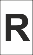Z-Type Size 23 Letter " R " Wht Box