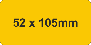 Rigid PVC Adh 52x105mm Yellow (50pc)