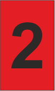 K-Type Marker Number " 2 " Red