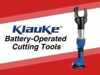 Image of the ESM50CFM and the words "Klauke Battery-Operated Cutting Tools"
