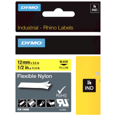 S0718080 12mm Rhino Nylon Cloth Tape Yellow