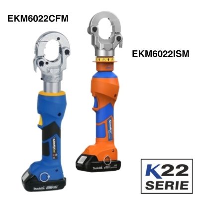 Two Klauke Crimping Tools: the EKM6022CFM and EKM6022ISM. There is a box that says 