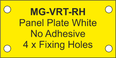 Panel Plate (RH) 82x142mm Yellow (50pcs)