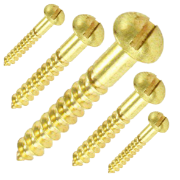 0025 Brass Slotted Roundhead Woodscrew