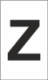 Z-Type Size 18 Letter " Z " Wht Box