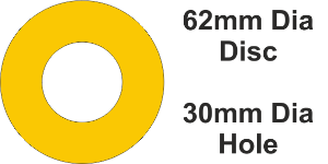 Rigid PVC 62mm Dia H=30.5 Yellow (50pc)