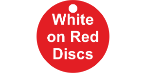 Valve Tag Discs White on Red