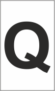 Z-Type Size 18 Letter " Q " Wht Box