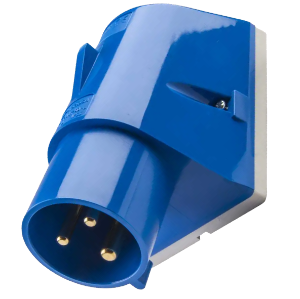 IP44 Wall Mount Plug 32A 2P+E 230V Blue