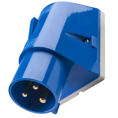 IP44 Wall Mount Plug 32A 2P+E 230V Blue