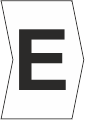 Z-Type Chevron Cut White Letter E
