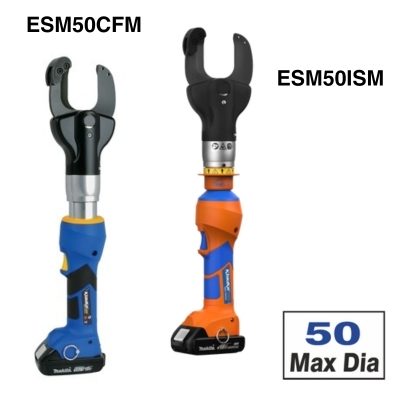 Klauke ESM50CFM with blue body and ESM50ISM with orange body.