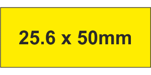 PLC Label (HF) 25.6x50mm Ylw (80pc)