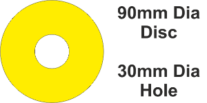 SAV Label 90mm Dia H=30mm Yellow (50pc)