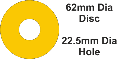 Rigid PVC 62mm Dia H=22.5 Yellow (50pc)