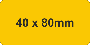 Rigid PVC Adh 40x80mm Yellow (75pc)