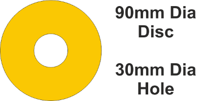 Rigid PVC 90mm Dia H=30.5 Yellow (50pc)