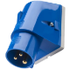 IP44 Wall Mount Plug 16A 2P+E 230V Blue