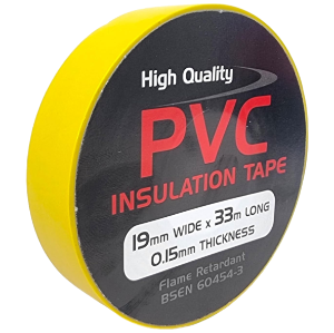 19mm x 33M PVC Tape Yellow