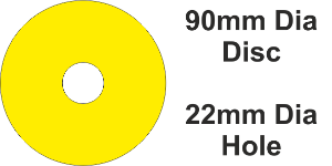 SAV Label 90mm Dia H=22mm Yellow (50pc)