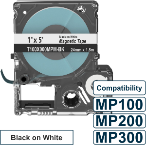 Magnetic Tape 24mm x 1.5M Black/White